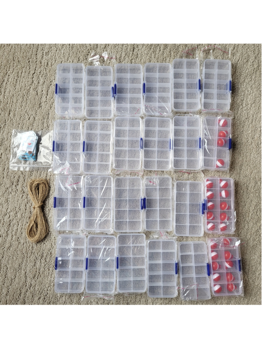 73pc Fishing Birthday Party Favor Set - 24 Mini Tackle Boxes - Bobbers - NIB